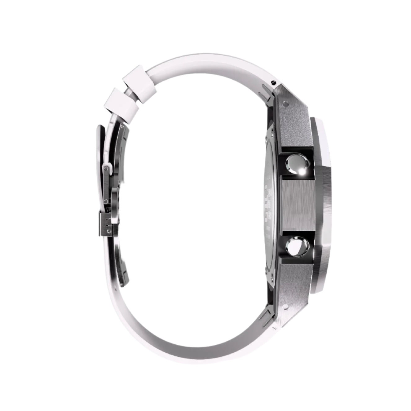 Casioak Mod Custom Metal Watch Casio G-Shock GA-2100-4A Red Dial White Strap Image 5