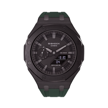Casio G-Shock GA-2100 Black Case Green Strap GA2100 Casioak Mod Custom Watch image 2