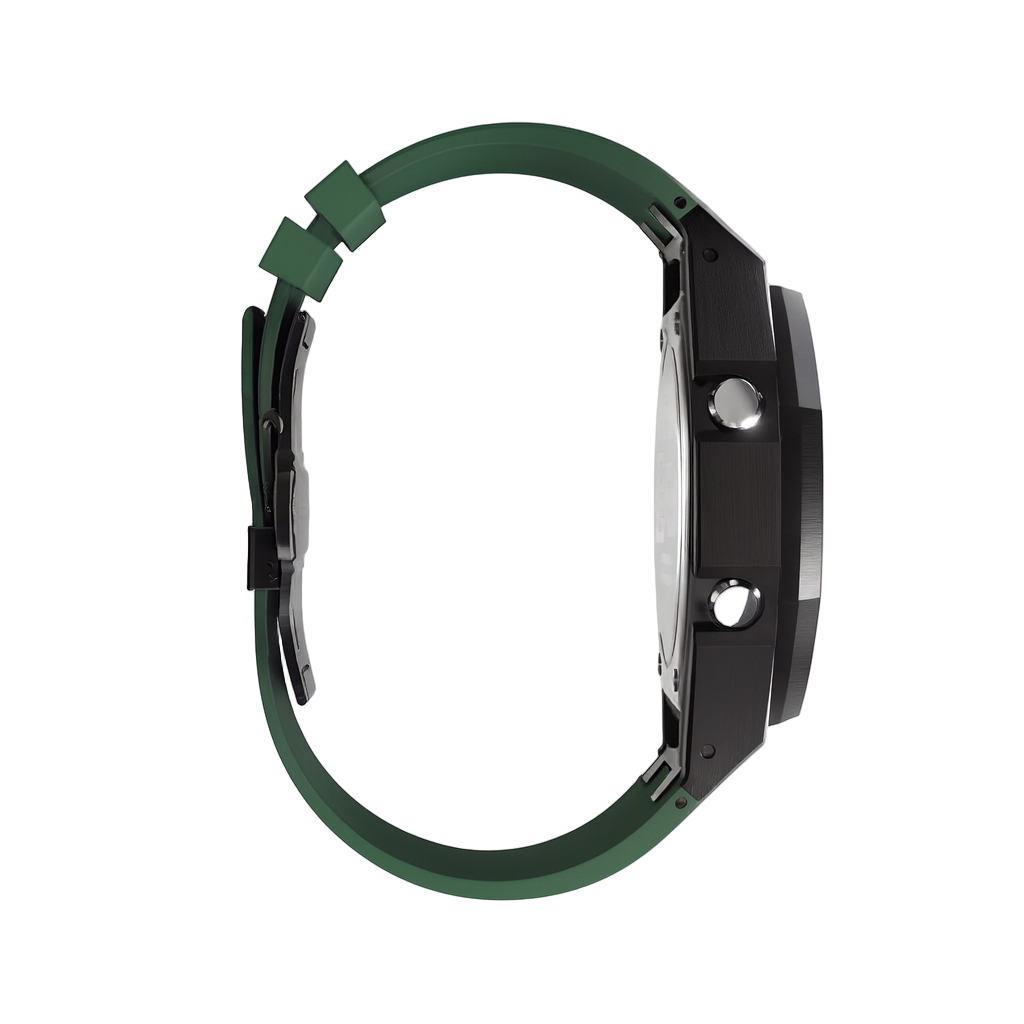 Casio G-Shock GA-2100 Black Case Green Strap GA2100 Casioak Mod Custom Watch image 3