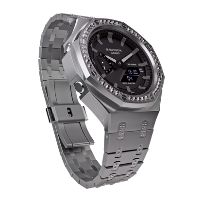Casio G-Shock GA-2100 All Metal Modded Crystal Watch GA2100 Iced Out Casioak Mod image 5