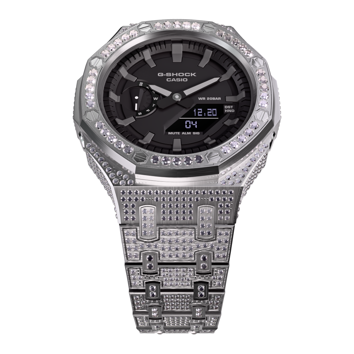 Casio G-Shock GA-2100 Metal Modded All Crystal Watch GA2100 Iced Out Casioak Mod Image 2