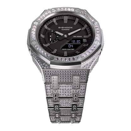 Casio G-Shock GA-2100 Metal Modded All Crystal Watch GA2100 Iced Out Casioak Mod Image 2