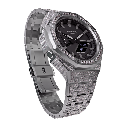 Casio G-Shock GA-2100 Metal Modded All Crystal Watch GA2100 Iced Out Casioak Mod Image 5