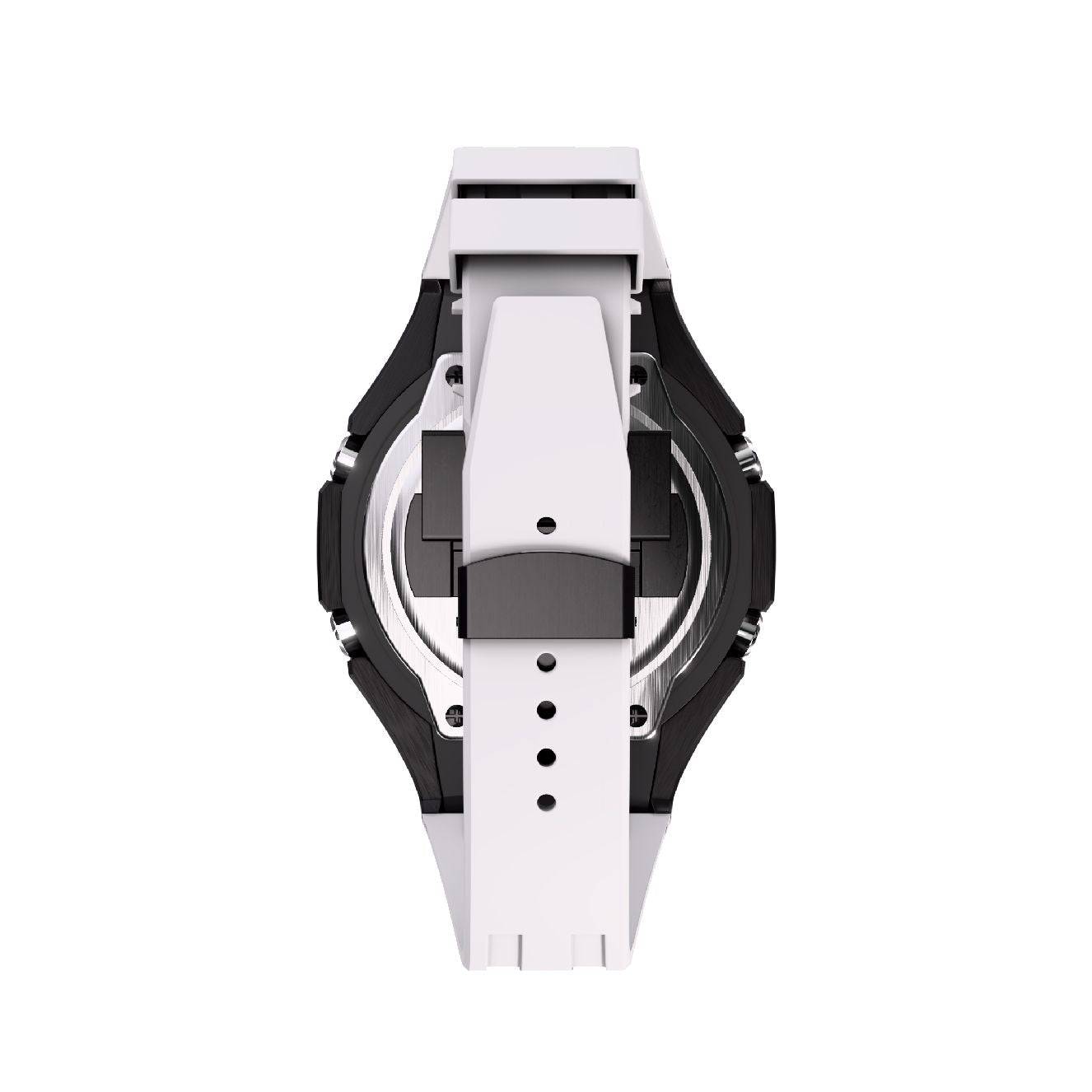 Casioak Mod Royal Oak Watch Casio G-Shock GA-2100 Black Case White Strap GA2100 back view