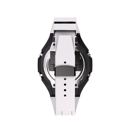 Casioak Mod Royal Oak Watch Casio G-Shock GA-2100 Black Case White Strap GA2100 back view