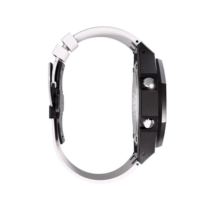 Casioak Mod Royal Oak Watch Casio G-Shock GA-2100 Black Case White Strap GA2100 side view