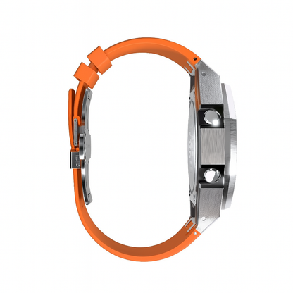 G-Shock GA-2100 Custom Metal Mod Watch Casio Casioak Steel Case Orange Strap image 4