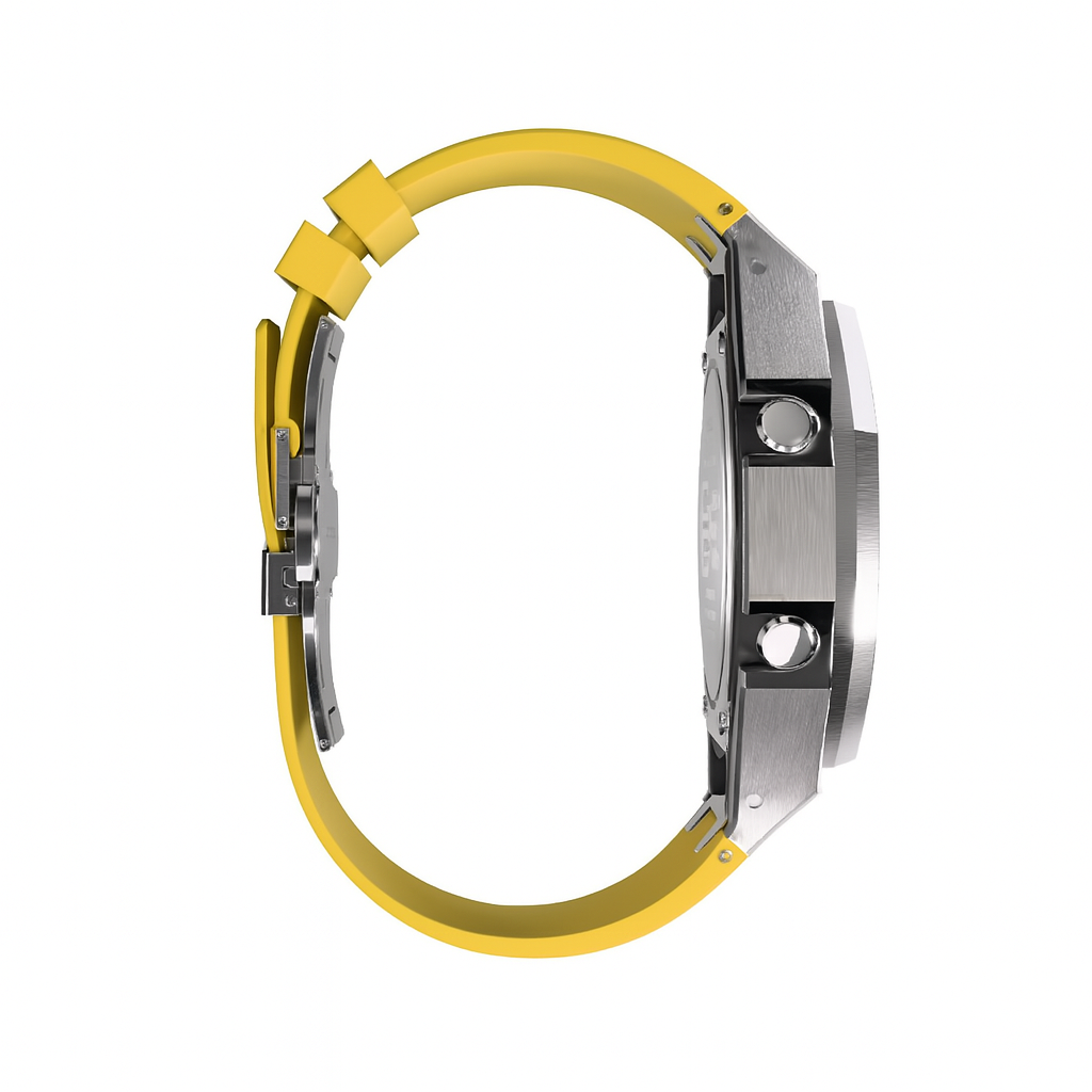 G-Shock GA-2100 Custom Metal Mod Watch Casio Casioak Steel Case Yellow Strap image 4