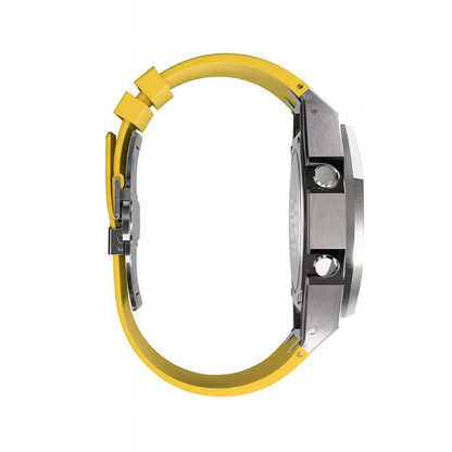 G-Shock GA-2100 Custom Metal Mod Watch Casio Casioak Steel Case Yellow Strap image 4