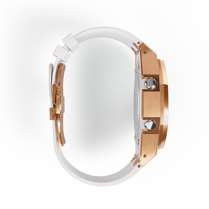 G-Shock GA-2100 Custom Metal Mod Watch Casio Casioak Rose gold Case White Strap image 3