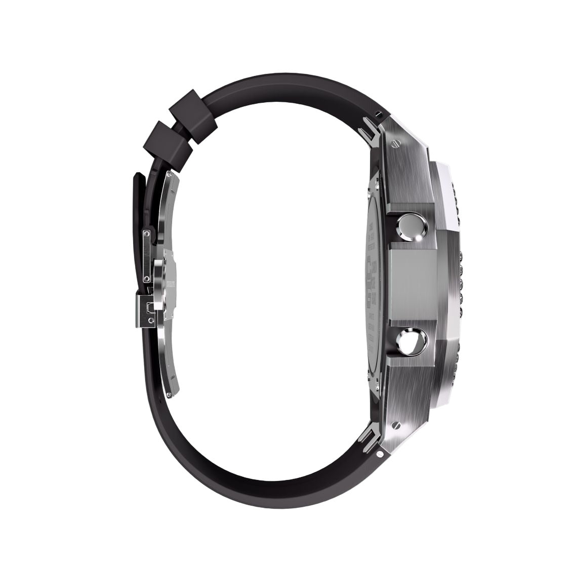Iced Out Casioak Mod - Casio G-Shock GA-2100 Metal Modded Crystal Watch GA2100 - Side View