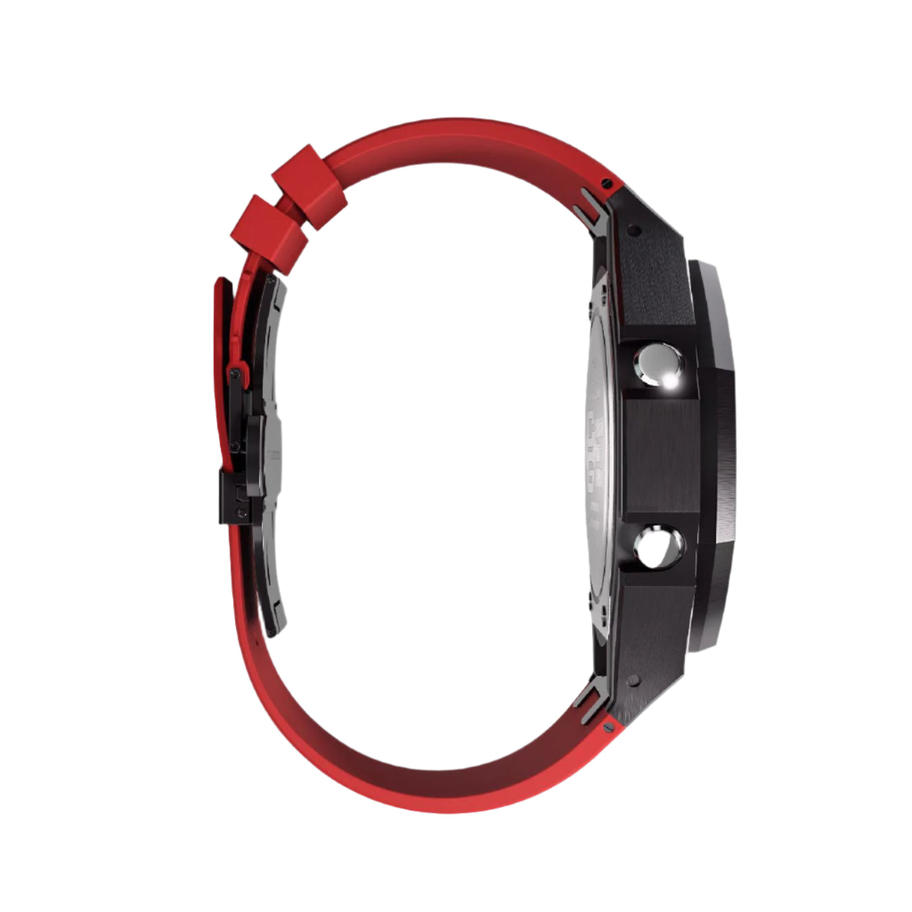 Casioak Mod Custom Watch Casio G-Shock GA-2100-4A Black Metal Red Strap GA2100 Image 4