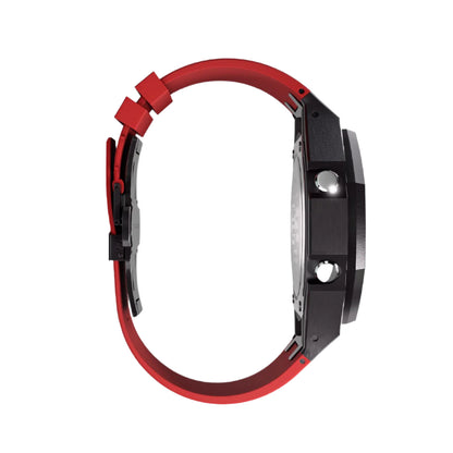 Casioak Mod Custom Watch Casio G-Shock GA-2100-4A Black Metal Red Strap GA2100 Image 4
