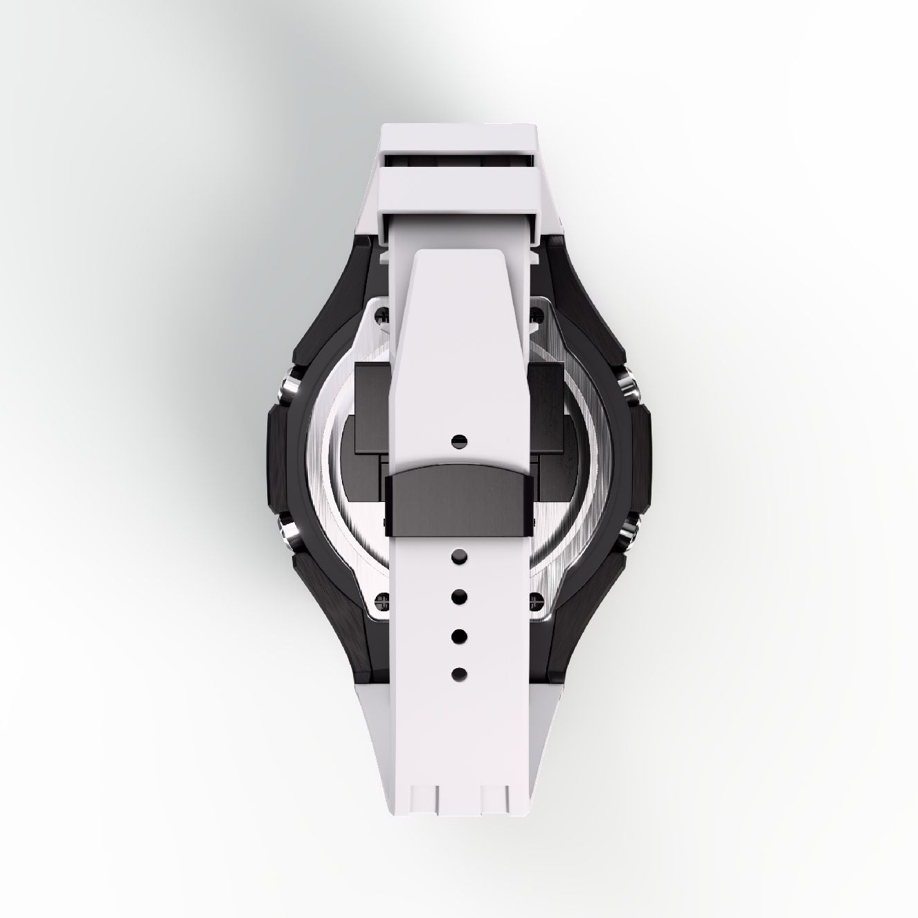 Casioak Mod Custom Watch Casio G-Shock GA-2100-4A Black Case Red Dial White Band Image 4