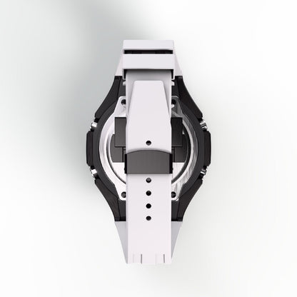 Casioak Mod Custom Watch Casio G-Shock GA-2100-4A Black Case Red Dial White Band Image 4