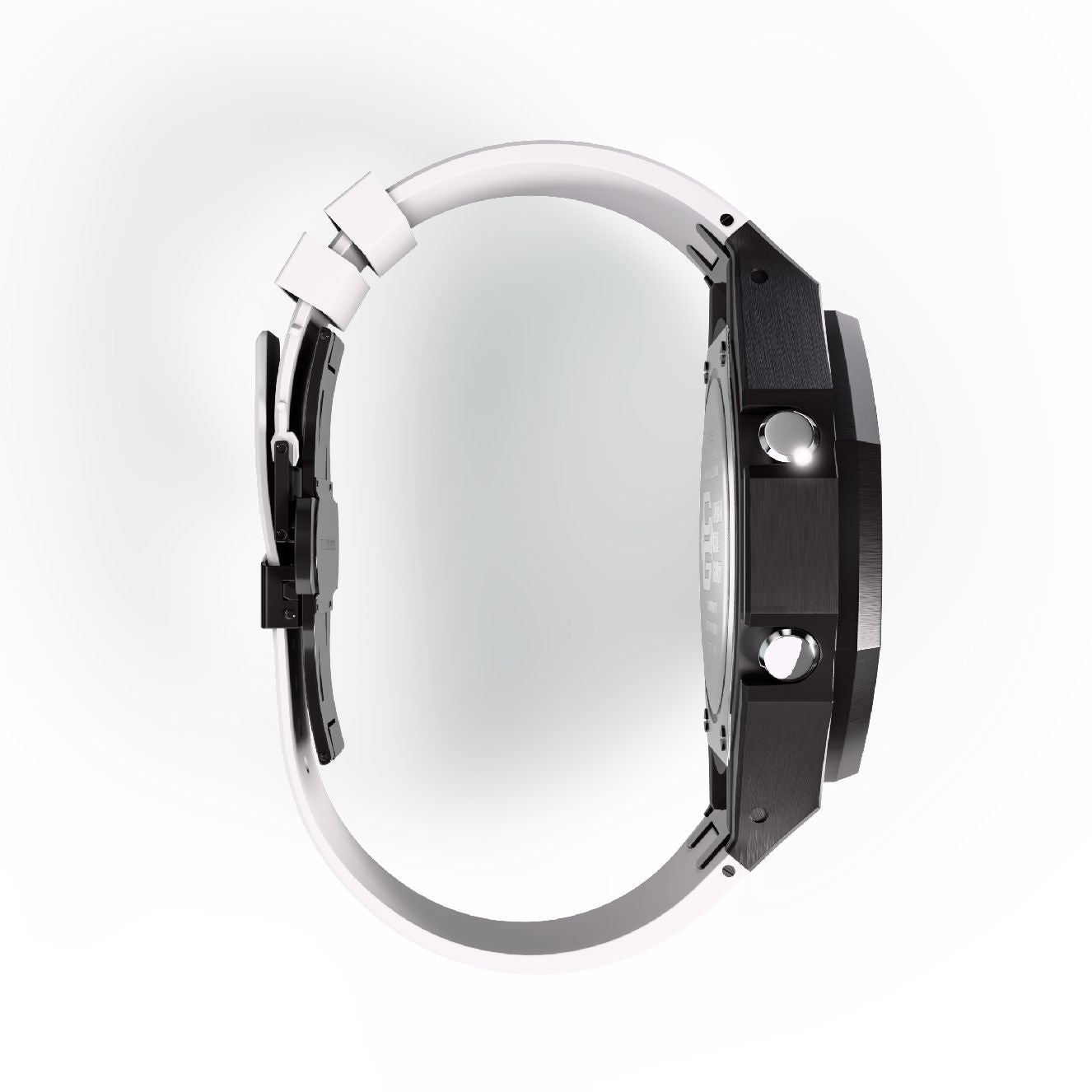 Casioak Mod Custom Watch Casio G-Shock GA-2100-4A Black Case Red Dial White Band Image 5