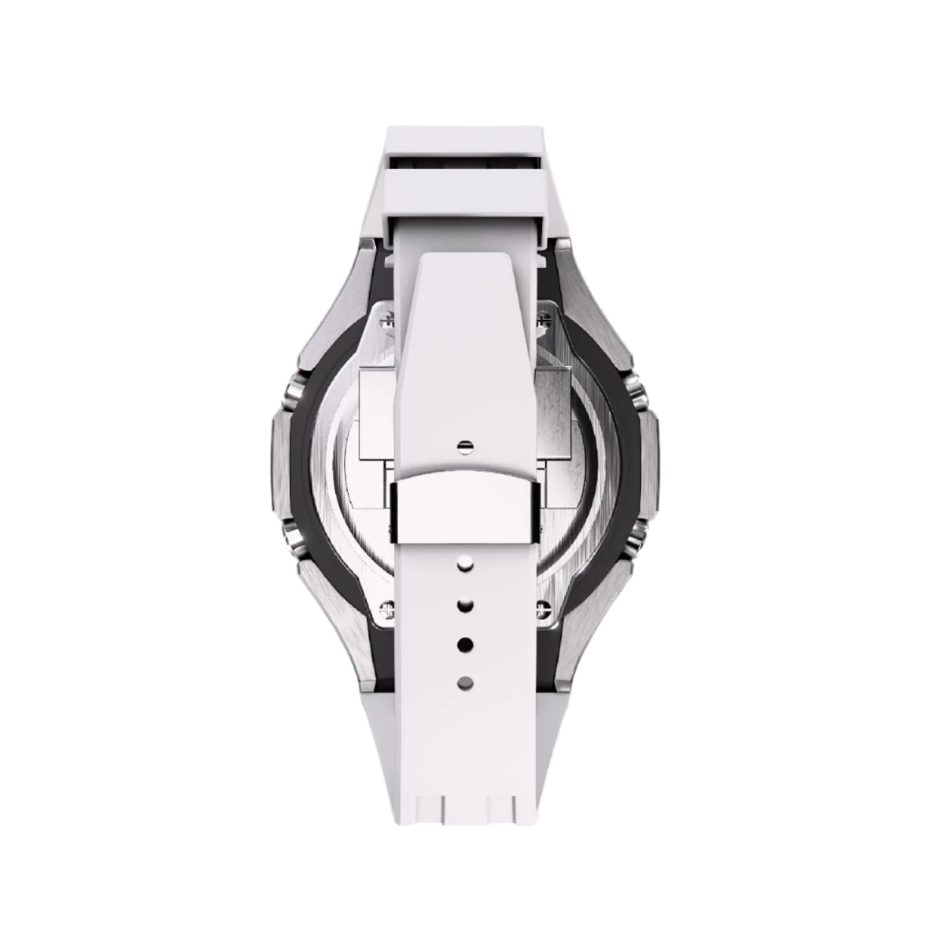 Casioak Mod Custom Metal Watch Casio G-Shock GA-2100-4A Red Dial White Strap Image 4