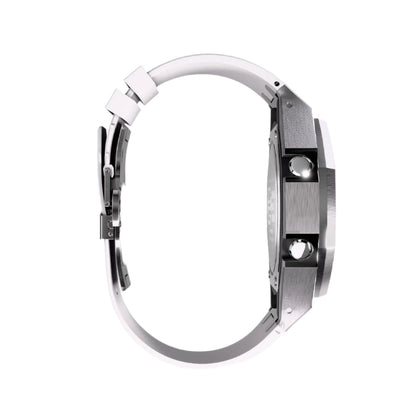 Casioak Mod Custom Metal Watch Casio G-Shock GA-2100-4A Red Dial White Strap Image 5