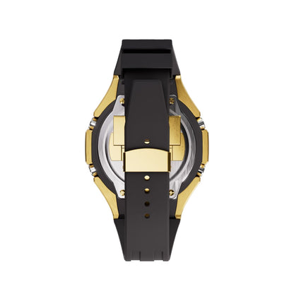 Casioak Mod Custom Watch Casio G-Shock GA-2100 Gold Tone Case Black Strap GA2100 Back View