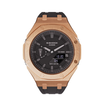 Casioak Mod Royal Oak Casio G-Shock GA-2100 Rose Gold Steel Watch GA2100
